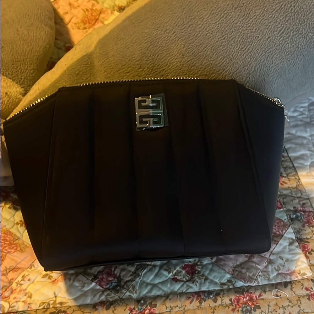Givenchy Black Cosmetic Bag with Silver Logo